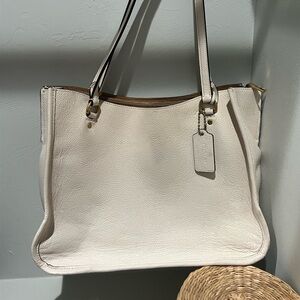 Off white coach tote purse handbag